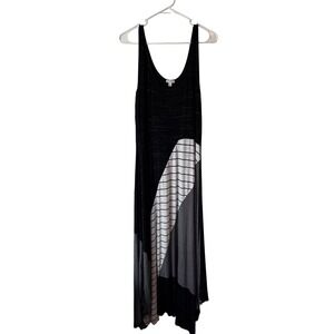 Spense Striped Colorblock Handkerchief Relaxed Hem Maxi Dress Womens Large